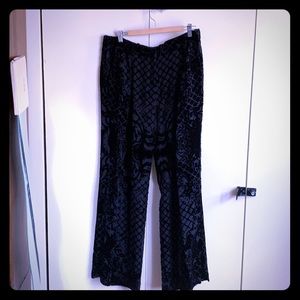 Balmain x H&M black velvet burnout trousers NWOT